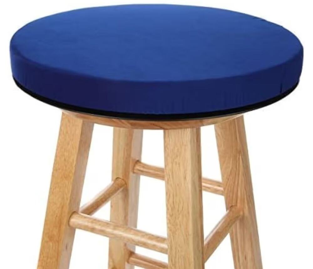 H&M 15-inch Home Replacement Swivel Seat Top with Blue Fabric Cover